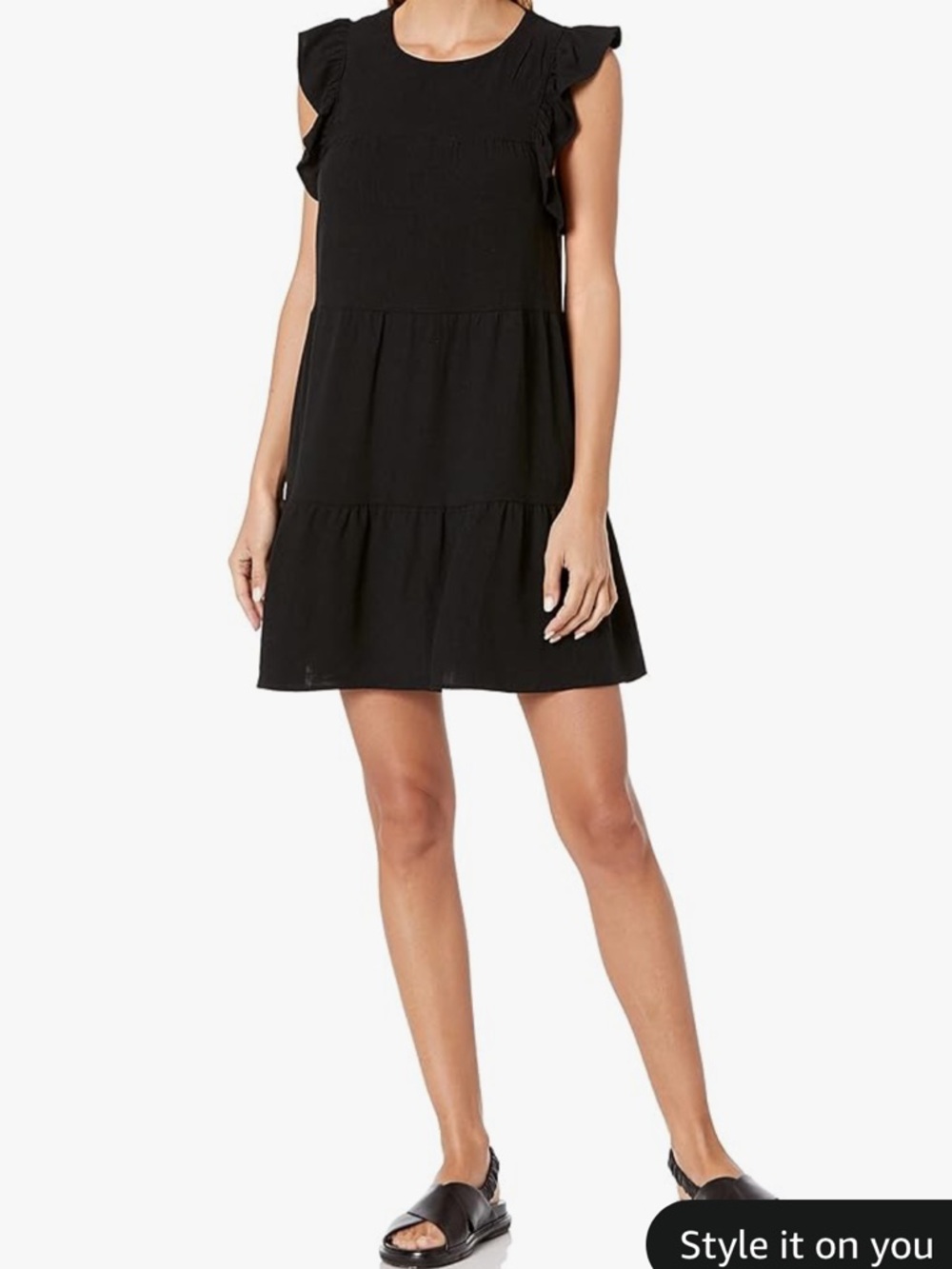Show Me Your Mumu Black Daydream Ruffle-Tiered Mini Dress
